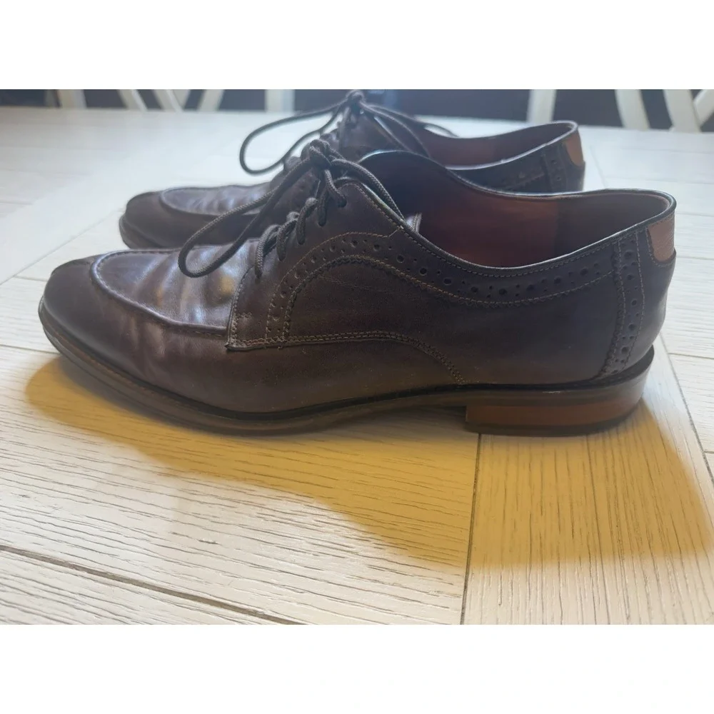 Johnston & Murphy Men's Brown Sheepskin Leather Lace Up Oxford Shoes. Sz‎ 12D